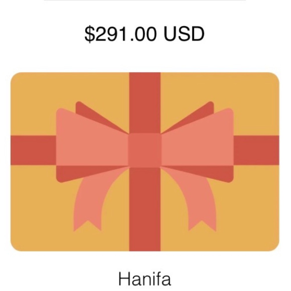 Hanifa Gift Card with Pink Bow